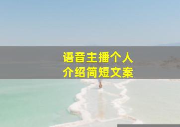 语音主播个人介绍简短文案