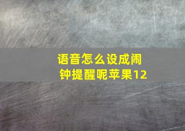 语音怎么设成闹钟提醒呢苹果12