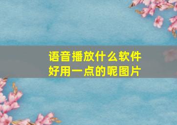 语音播放什么软件好用一点的呢图片