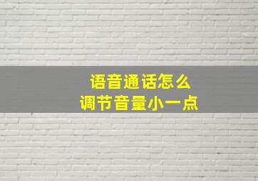 语音通话怎么调节音量小一点