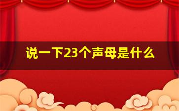 说一下23个声母是什么