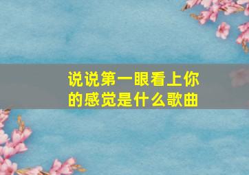 说说第一眼看上你的感觉是什么歌曲