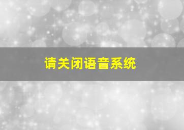 请关闭语音系统