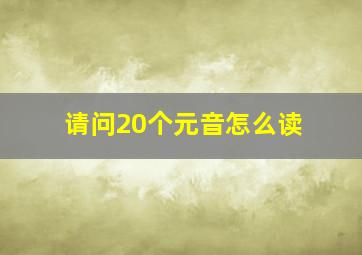 请问20个元音怎么读