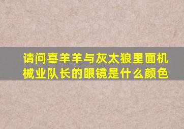 请问喜羊羊与灰太狼里面机械业队长的眼镜是什么颜色