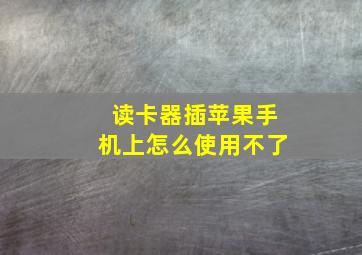 读卡器插苹果手机上怎么使用不了