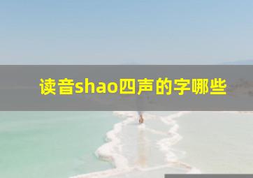 读音shao四声的字哪些