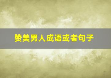 赞美男人成语或者句子