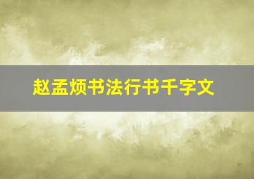 赵孟烦书法行书千字文