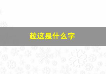 趁这是什么字