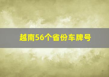 越南56个省份车牌号