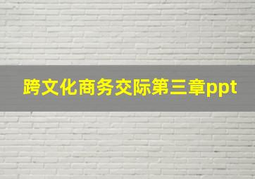 跨文化商务交际第三章ppt