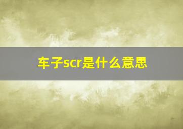 车子scr是什么意思