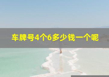 车牌号4个6多少钱一个呢