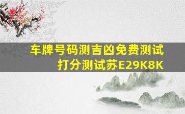 车牌号码测吉凶免费测试打分测试苏E29K8K