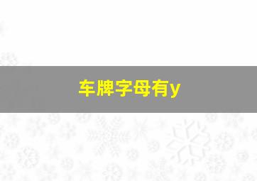 车牌字母有y