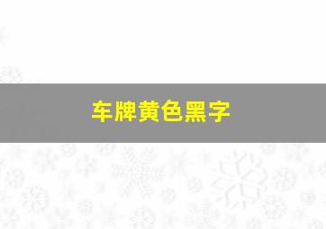 车牌黄色黑字