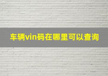 车辆vin码在哪里可以查询