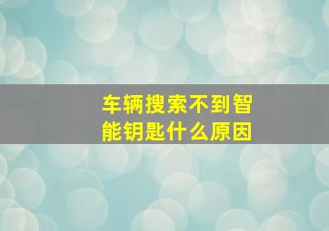 车辆搜索不到智能钥匙什么原因