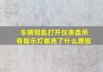 车辆钥匙打开仪表盘所有指示灯都亮了什么原因