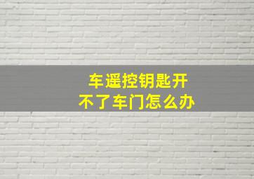 车遥控钥匙开不了车门怎么办