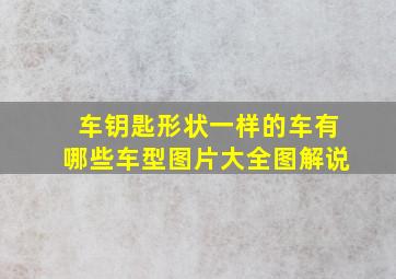 车钥匙形状一样的车有哪些车型图片大全图解说