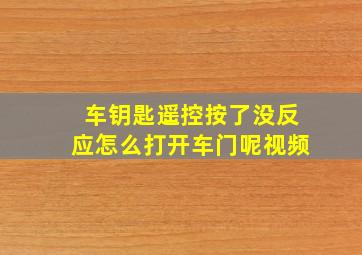 车钥匙遥控按了没反应怎么打开车门呢视频