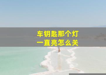 车钥匙那个灯一直亮怎么关