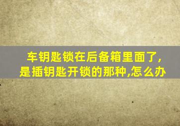 车钥匙锁在后备箱里面了,是插钥匙开锁的那种,怎么办