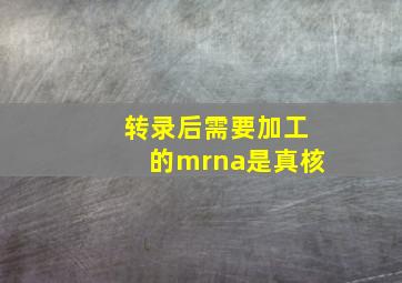 转录后需要加工的mrna是真核