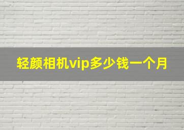 轻颜相机vip多少钱一个月