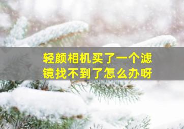 轻颜相机买了一个滤镜找不到了怎么办呀