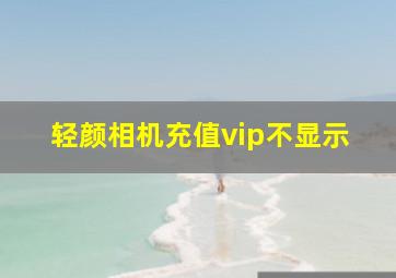 轻颜相机充值vip不显示