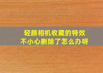 轻颜相机收藏的特效不小心删除了怎么办呀