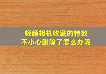 轻颜相机收藏的特效不小心删除了怎么办呢