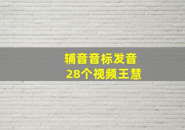 辅音音标发音28个视频王慧