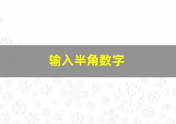 输入半角数字