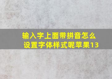 输入字上面带拼音怎么设置字体样式呢苹果13