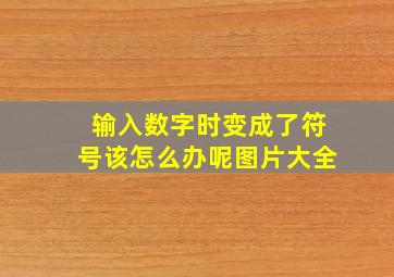 输入数字时变成了符号该怎么办呢图片大全