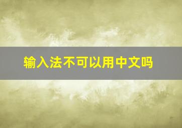 输入法不可以用中文吗