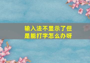 输入法不显示了但是能打字怎么办呀