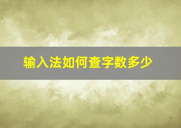 输入法如何查字数多少