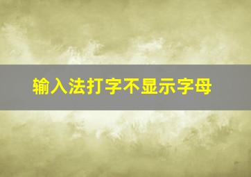 输入法打字不显示字母