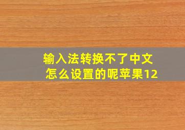 输入法转换不了中文怎么设置的呢苹果12