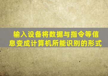 输入设备将数据与指令等信息变成计算机所能识别的形式