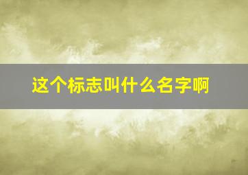 这个标志叫什么名字啊