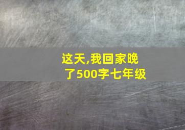 这天,我回家晚了500字七年级