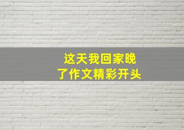 这天我回家晚了作文精彩开头