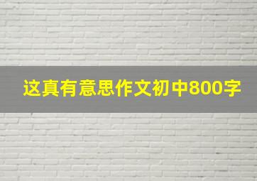 这真有意思作文初中800字