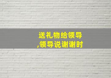 送礼物给领导,领导说谢谢时